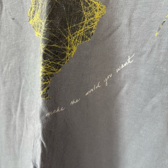 Publicwill Gray World Map Short Sleeve Shirt Size XL - Picture 4 of 8